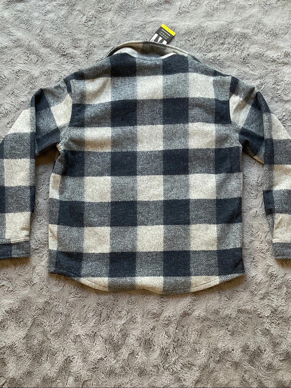 Banana Republic Black and Gray Plaid Shirt Jacket